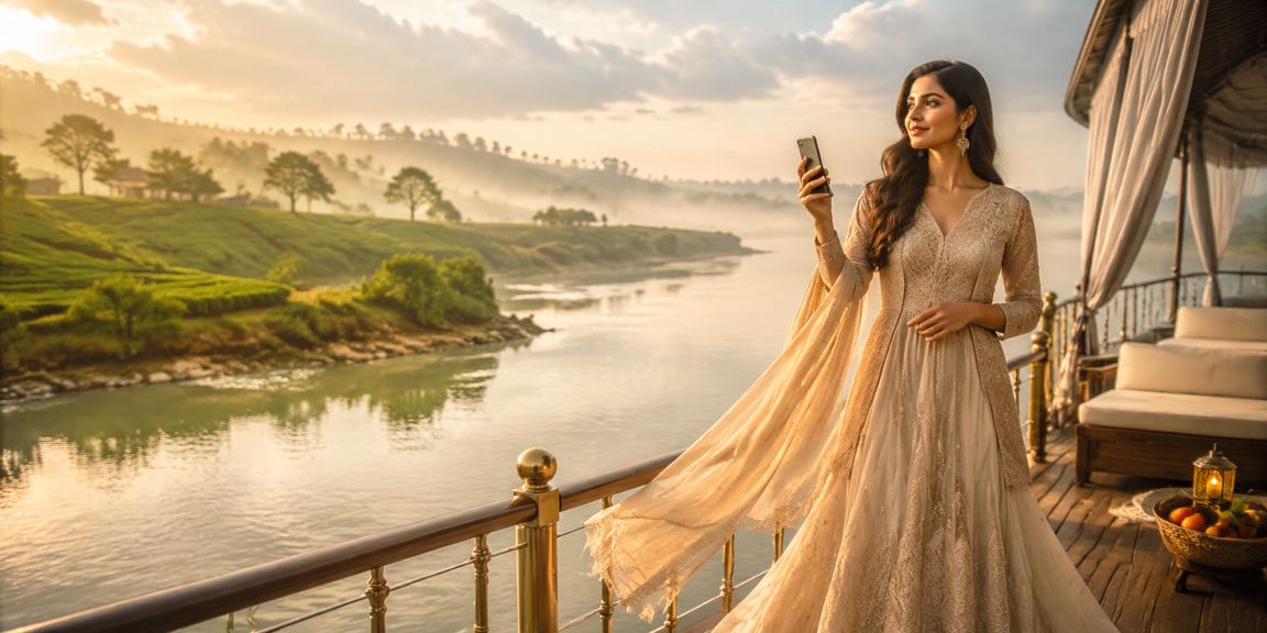 ময়মনসিংহের চা বাগানে জীবনের ভারসাম্য উপভোগ করছেন একজন